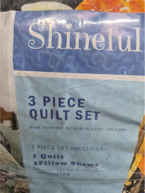 Shineful 3 Piece Queen Quilt Set 100% Cotton Multicolor Bedding